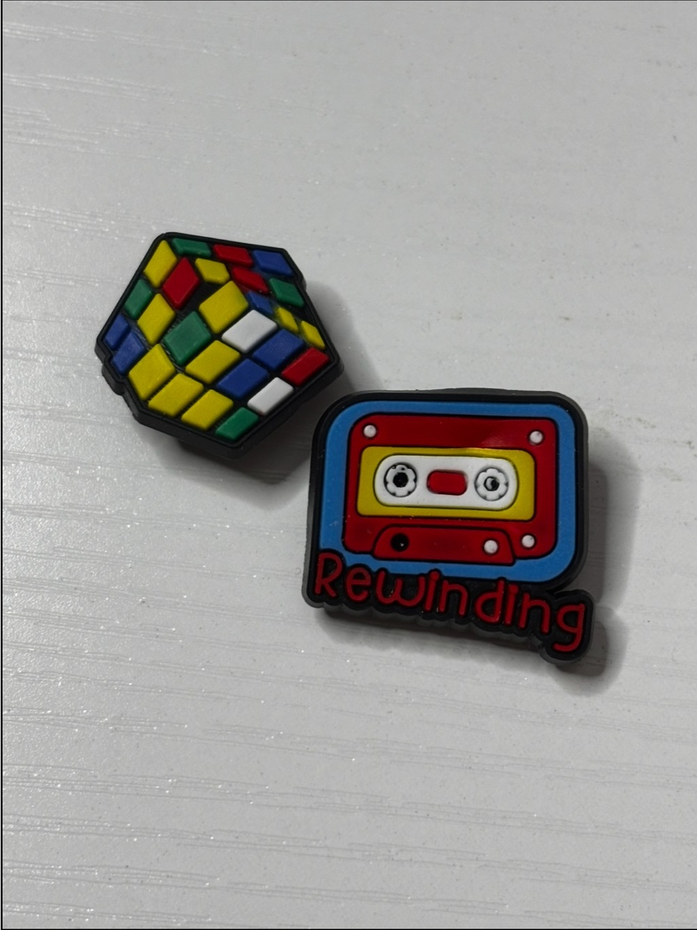 Retro Cassette & Rubik’s Cube Shoe Charm